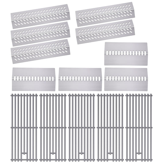 Cozilar 9MM 16517 Grill Grates 16GA Grill Heat Plates for 16631 16520 Bull Grill Replacement Parts, BBQ Bull Brahma 5 Burner 57568, 57569, 57568CE, 57568AGA, 57569CE, 57569AGA, Stainless Steel Grids