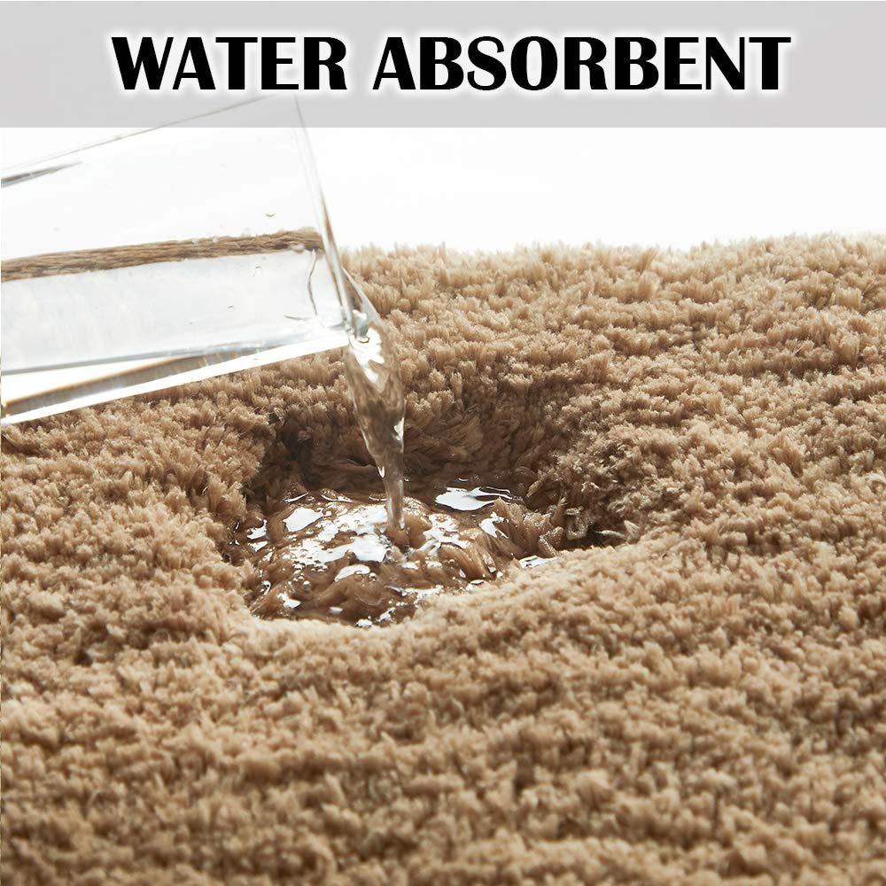 Suchtale Non Slip Bath Mat - Soft Microfiber Shaggy (16 x 24, Sand) Absorbent Machine Washable Thick Plush Mat