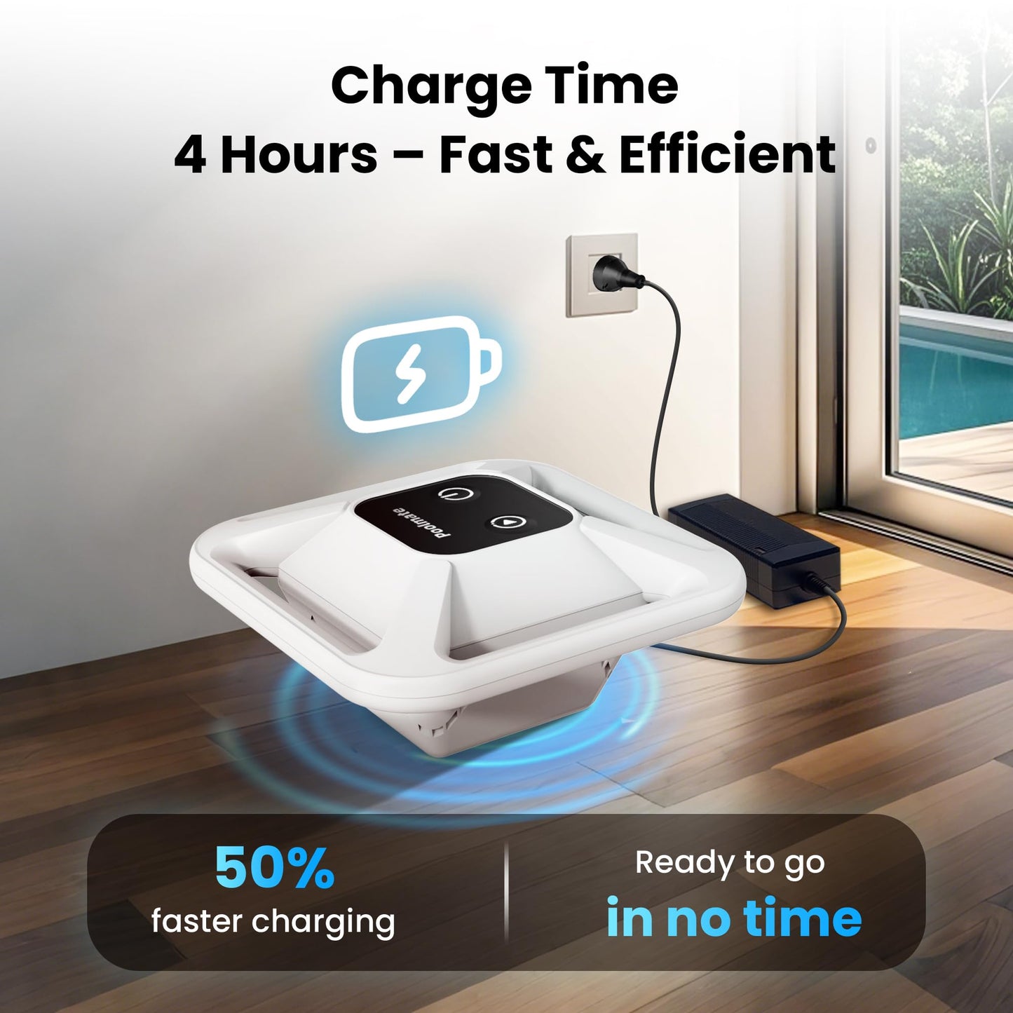 Chasing Hydro 4 Cordless Pool Vacuum for Inground Pools | 210-Min Battery Pool Robot for Floor, Wall & Waterline Cleaning | Smart App Control | 5070 GPH Suction Perfect for Pool Opening Season