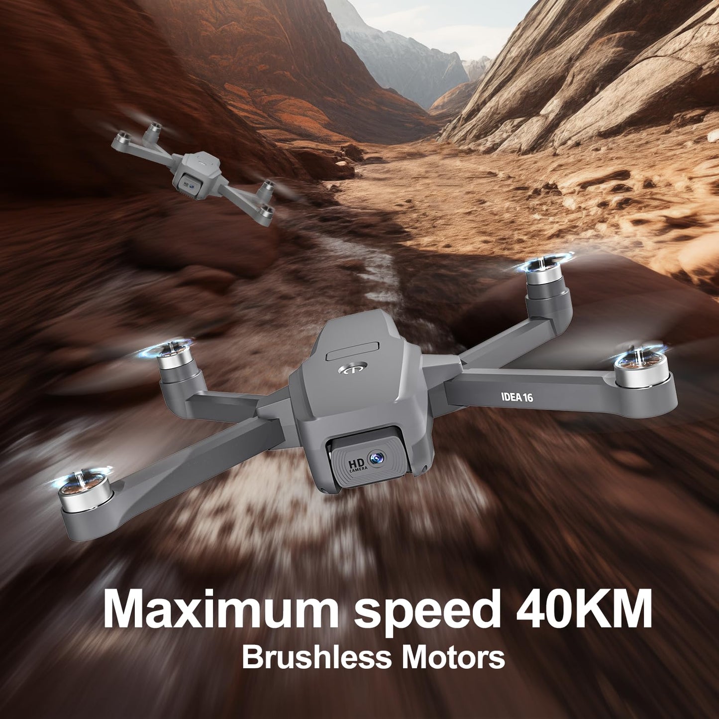 TTROARDS 16P Brushless Motor Drone with 1080p Camera for Adults 5G Wifi Adjustable Lens One Touch Takeoff/Landing Altitude Hold Mini Foldable Drone with 2 Batteries RC Quadcopter Toys Gift for