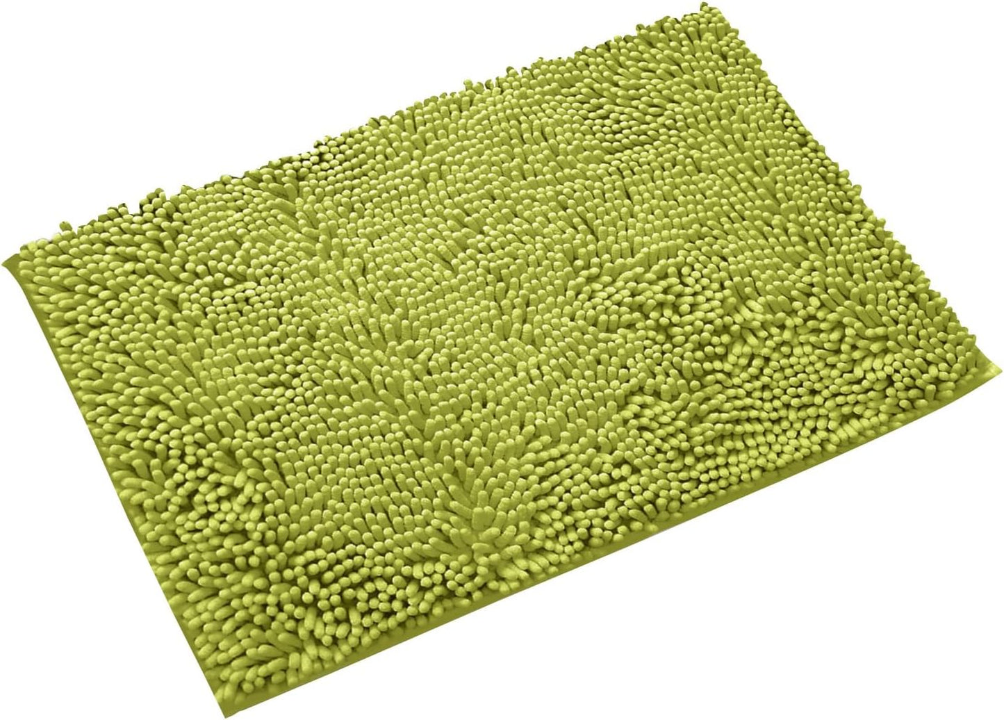 Non-Slip Bath Rug,Extra Soft Microfiber Bedroom Shag Carpet with Anti-Slip Backing,Water/Dust Absorbent Fast Dry Shower Mat,Sound Insulated Stairs Pad,Machine Washable (Lime Green,17 x 27 Inches)
