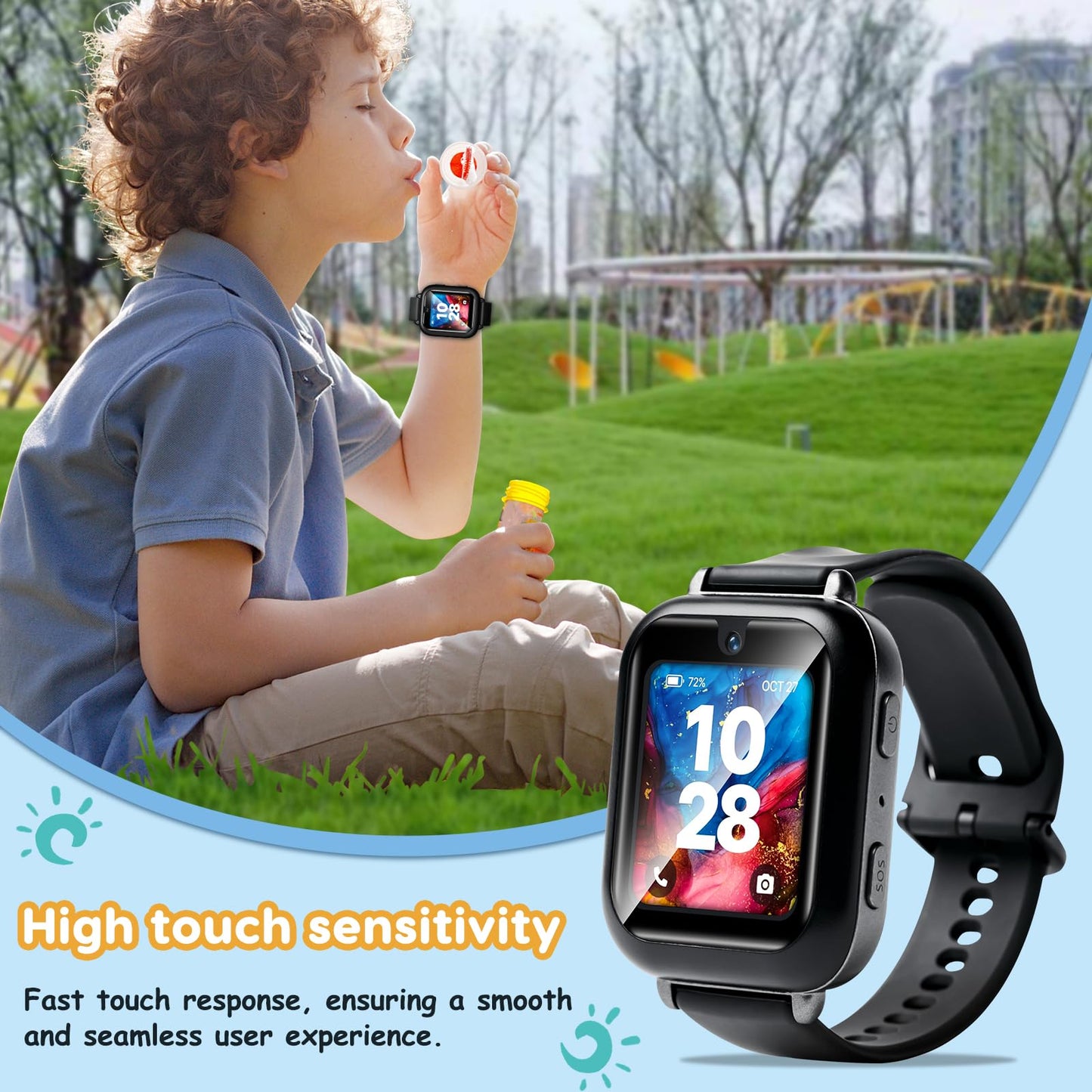 ottpluscase for Bark Watch Screen Protector, [2 Pack] Tempered Glass Screen Protector Overall Protection Anti-Scratch Touch Sensitive Ultra-Thin Lightweight for Bark Watch (2 Pack Clear)