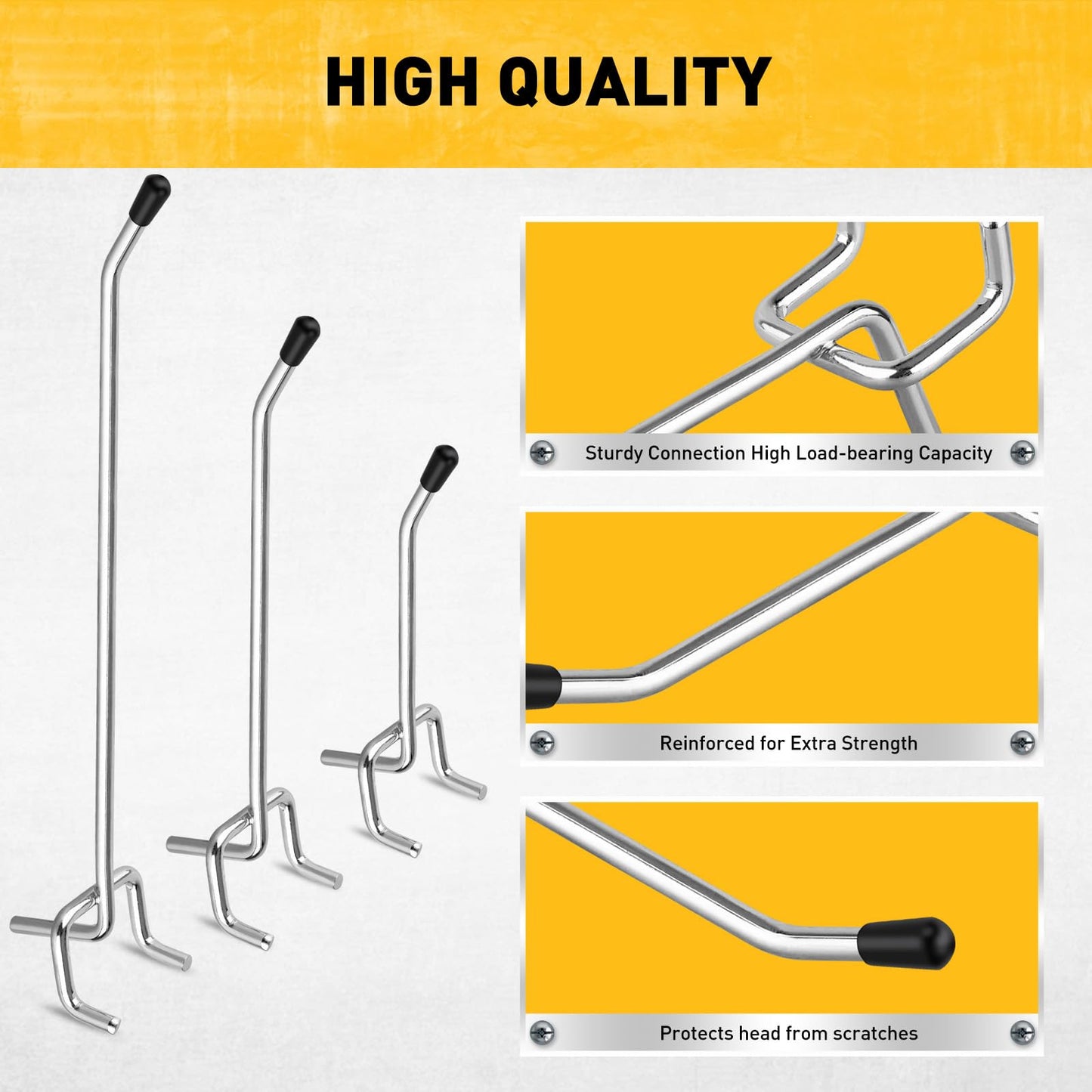 ELEAD 66-Piece 2/4/6 Inch Pegboard Hooks, Heavy Duty Peg Board Organizer Accessories, Peg Board Tool Hangers Fit for 1/4" and 1/8" Pegboard Hanging Tools Garage, Workshop, and Craft Storage