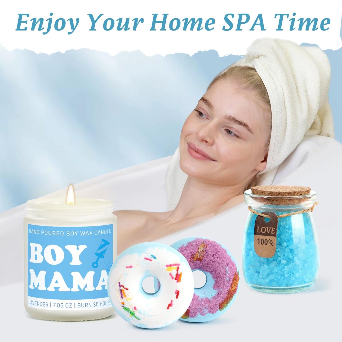iAOVUEBY New Mom Gifts & Baby Boy Gift Basket, Baby Shower Gifts for Expecting Mom To Be, Postpartum Gifts For Moms, New Mom Care Package After Birth, First Time Mothers Day Birthday Gifts for Women