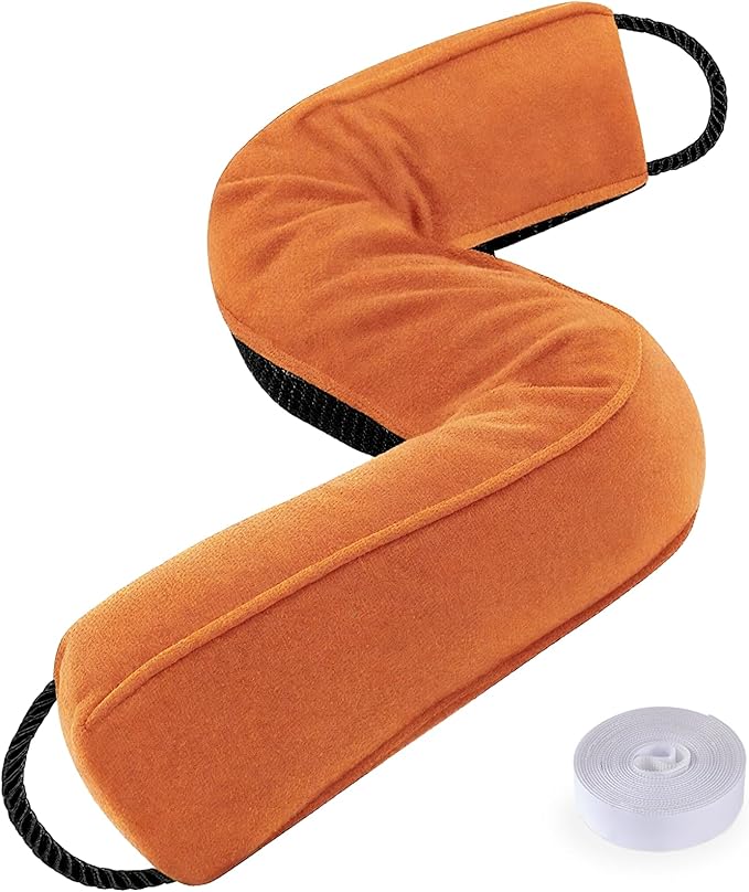 Sunolga Door Draft Stopper Blocks Hot and Cold Air with Removable Washable Cover for Bottom of Door, All-Season Seal for Noise, Light, Dust, Door Sweep for Gaps Up to 3", Home Essentials, 38", Orange