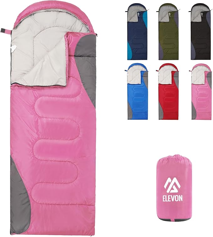 Elevon Double Sleeping Bag 2 Pillows for Adults, Queen Size XL Sleeping Bag Waterproof, Compact with Compression Sack, 2 P...