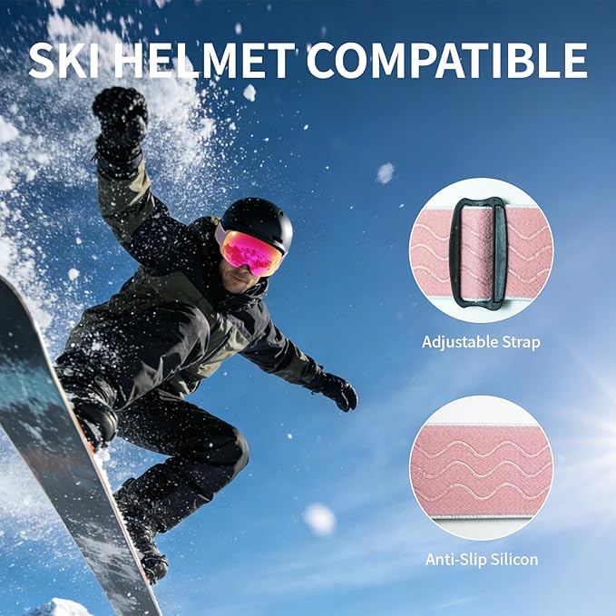 Ski Goggles for Men Women Adult & Youth, OTG Snowboard Goggles Anti Fog, Snow Goggles UV Protection Wide Vision