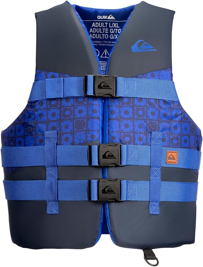 QUIKSILVER USCG Approved Men's Life Vest Type III PFD, Lightweight EPE Foam Life Jackets with Quick-Release Buckles and Dr...