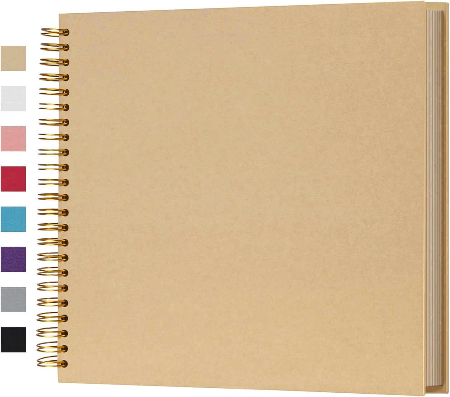 potricher 12 x 12 Inch Large DIY Scrapbook Photo Album 80 Pages Thick Kraft Blank Yellow Paper Memory Book for Wedding and Anniversary Family (Yellow, 12 Inch)