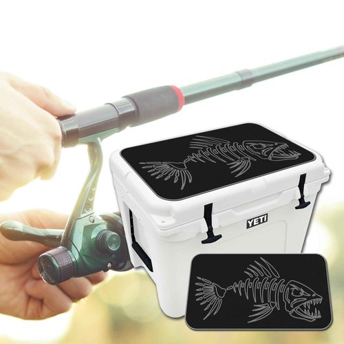 USATuff SeaDek EVA Mat Cooler Pad fits YETI 35 Tundra | Peel & Stick Application | Non Slip Comfort Accessories - Bonefish Skeleton (Black-StormGray)