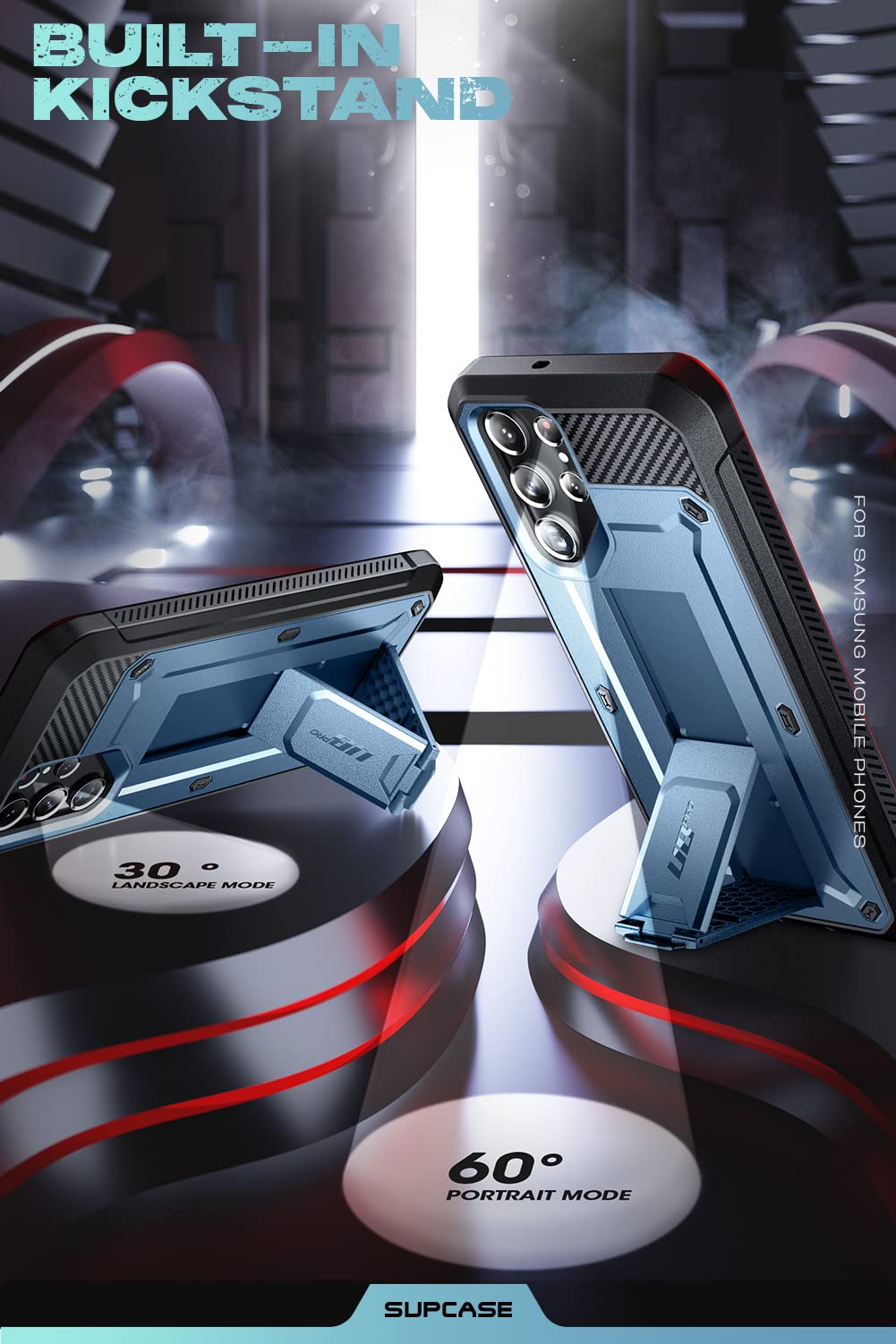 Supcase For Samsung Galaxy S22 Ultra Case With Stand (Unicorn Beetle Pro), [Built-In Front Frame & Belt-Clip] [Military-Grade Pr