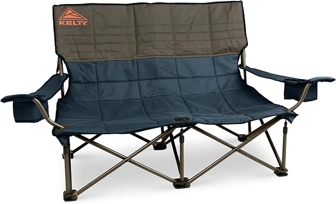 Kelty Low Loveseat Oversized 2-Person Heavy Duty Folding Camp Chair, Double Seat for Soccer Games, Tailgating, Beach Days...