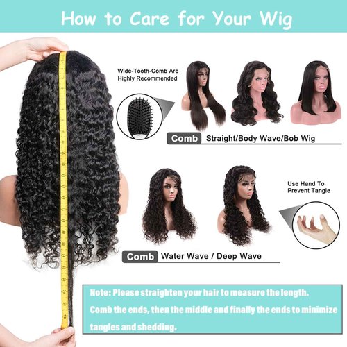 24Inch Deep Wave Lace Front Wigs Human Hair-13x4 HD Transparent Deep Wave Frontal Wigs Human Hair Glueless Curly Wigs for Women 200% Density Curly Lace Front Human Hair Pre Plucked with Baby Hair