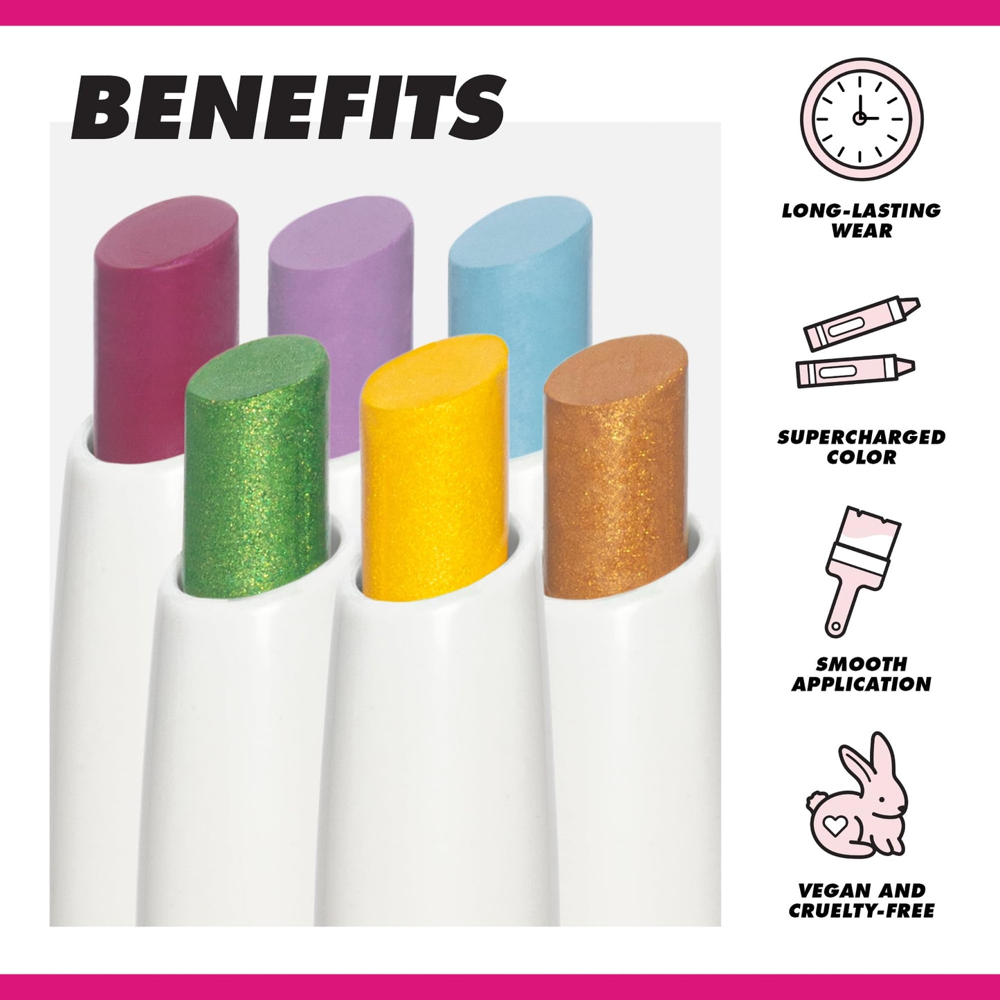 Lime Crime Electric Slide Eyeshadow & Brush Stick, RAD (Matte Red) - Lightweight 2-in-1 Eyeshadow Smudge Stick with Angled Brush