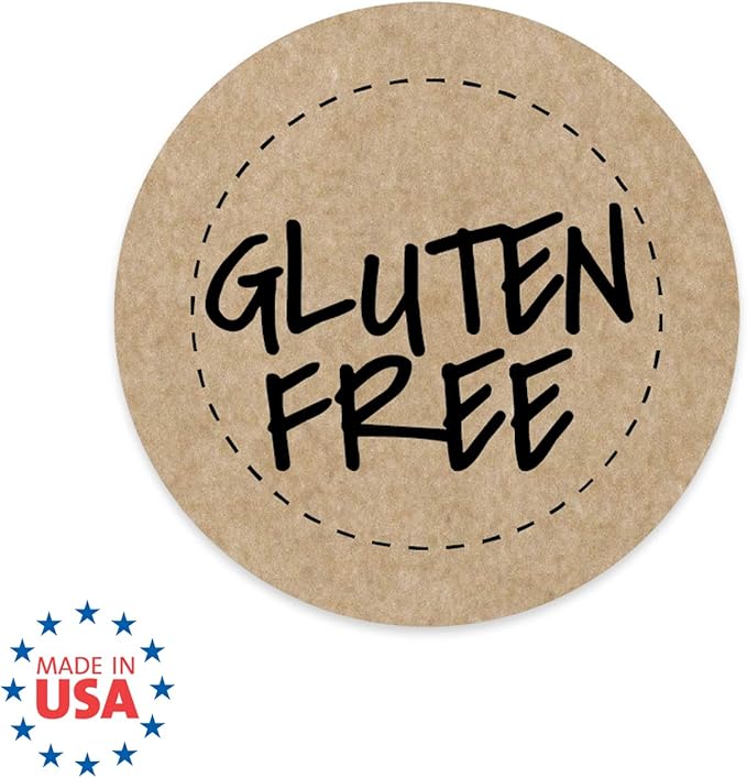 Gluten Free Kraft Stickers / 500 Brown Kraft Circle Labels Per Roll / 1" Round Food Labels Labels/Food Allergy Sticker Seals