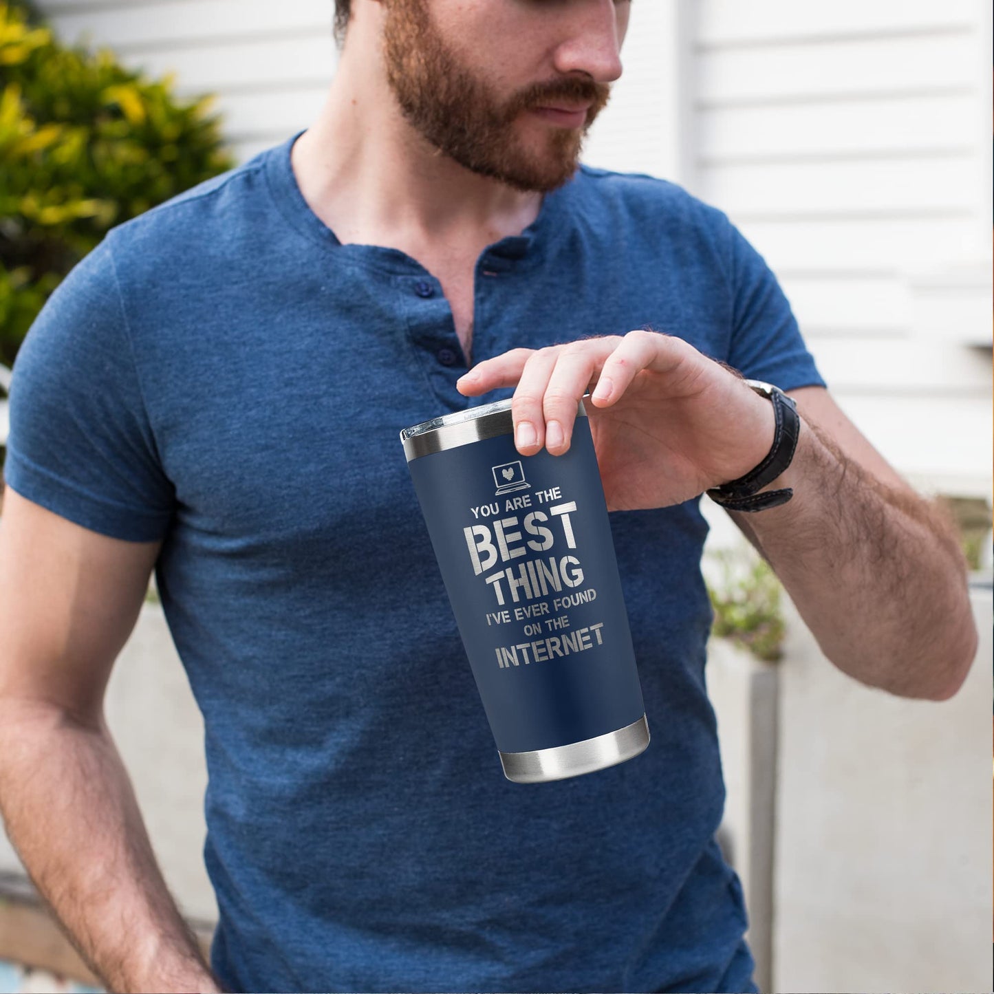 SUCHAGIFT Gifts for Him, Boyfriend, Husband - Boyfriend, Husband Gifts - Anniversary, Valentines, Birthday Gift Ideas for Him - Love Romantic Gift Ideas for Him - 20 Oz Stainless Steel Tumbler