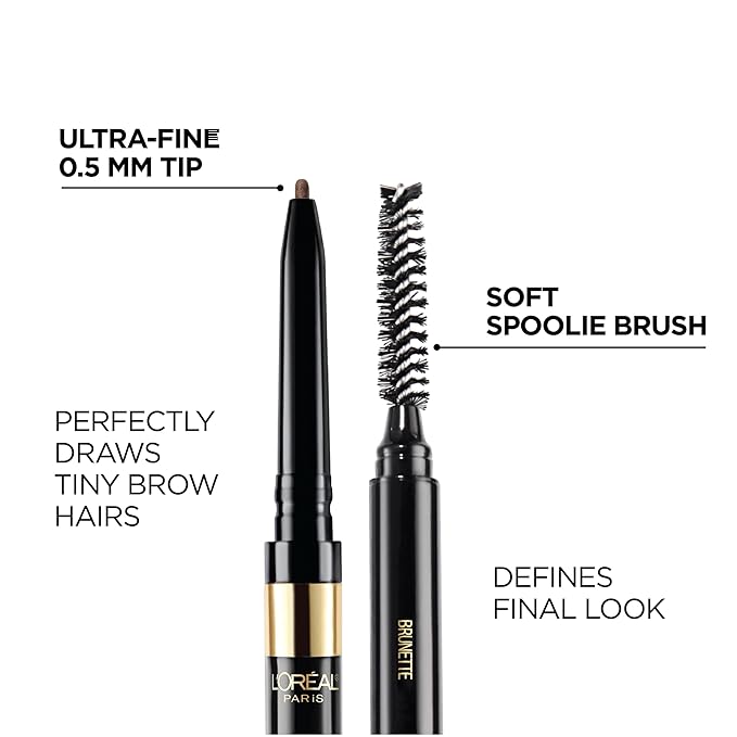 L'Oreal Paris Makeup Brow Stylist Definer Waterproof Eyebrow Pencil, Ultra-Fine Mechanical Pencil, Draws Tiny Brow Hairs and Fills in Sparse Areas and Gaps, Blonde, 0.003 Ounce (Pack of 2)