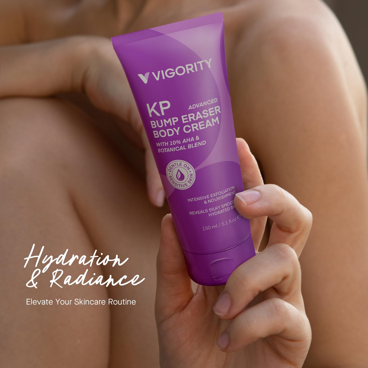 Vigority Keratosis Pilaris Treatment Cream with Lactic Acid - KP Body Bump Exfoliating Moisturizer for Rough, Bumpy, Dry & Flake