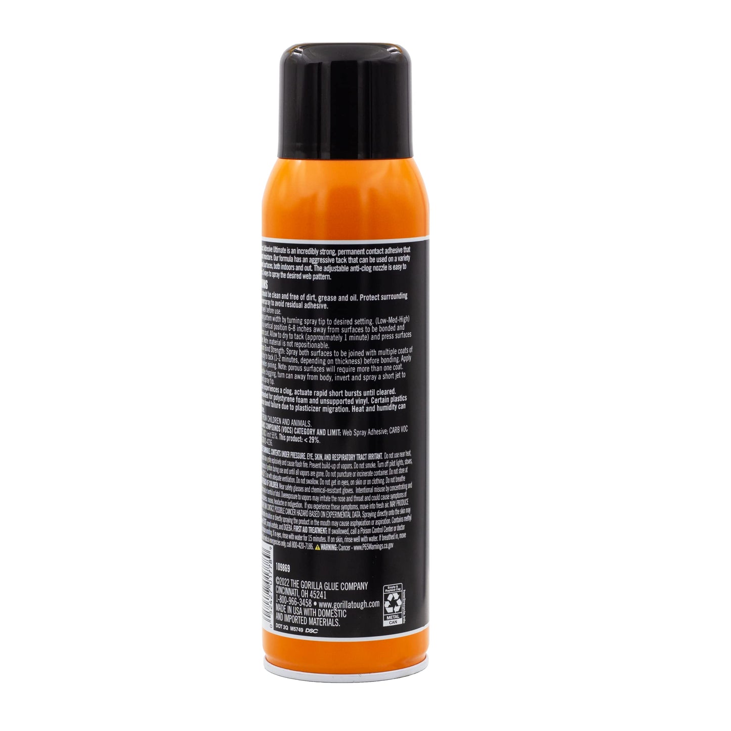 Gorilla Contact Adhesive Ultimate, 12.2oz Web Spray Adhesive, White, (Pack of 1)