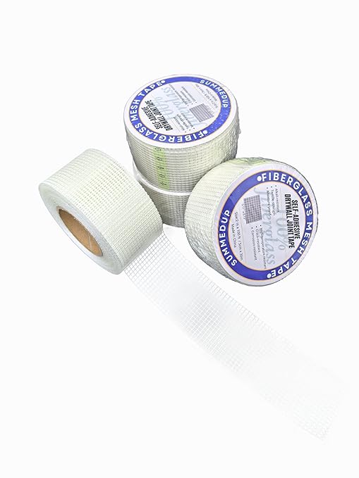 SummedUp 2 Roll Drywall Repair Tape Fiberglass Mesh Self-Adhesive Drywall Joint Tape 2 in x 100 FT for Wall Crack and Seam Patch Repair