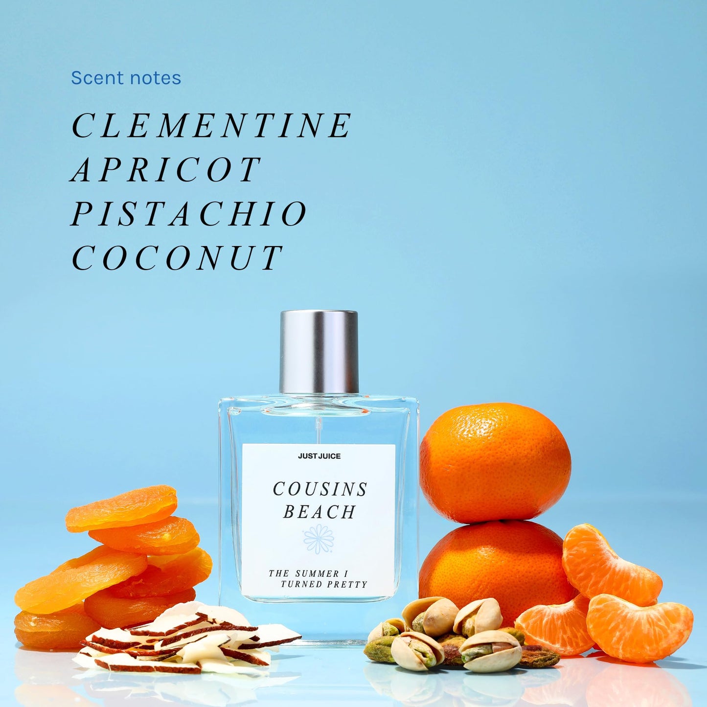Just Juice - The Summer I Turned Pretty Cousins Beach - Beachy, Creamy Coconut and Vanilla Perfume for Women and Men - 0.3 oz