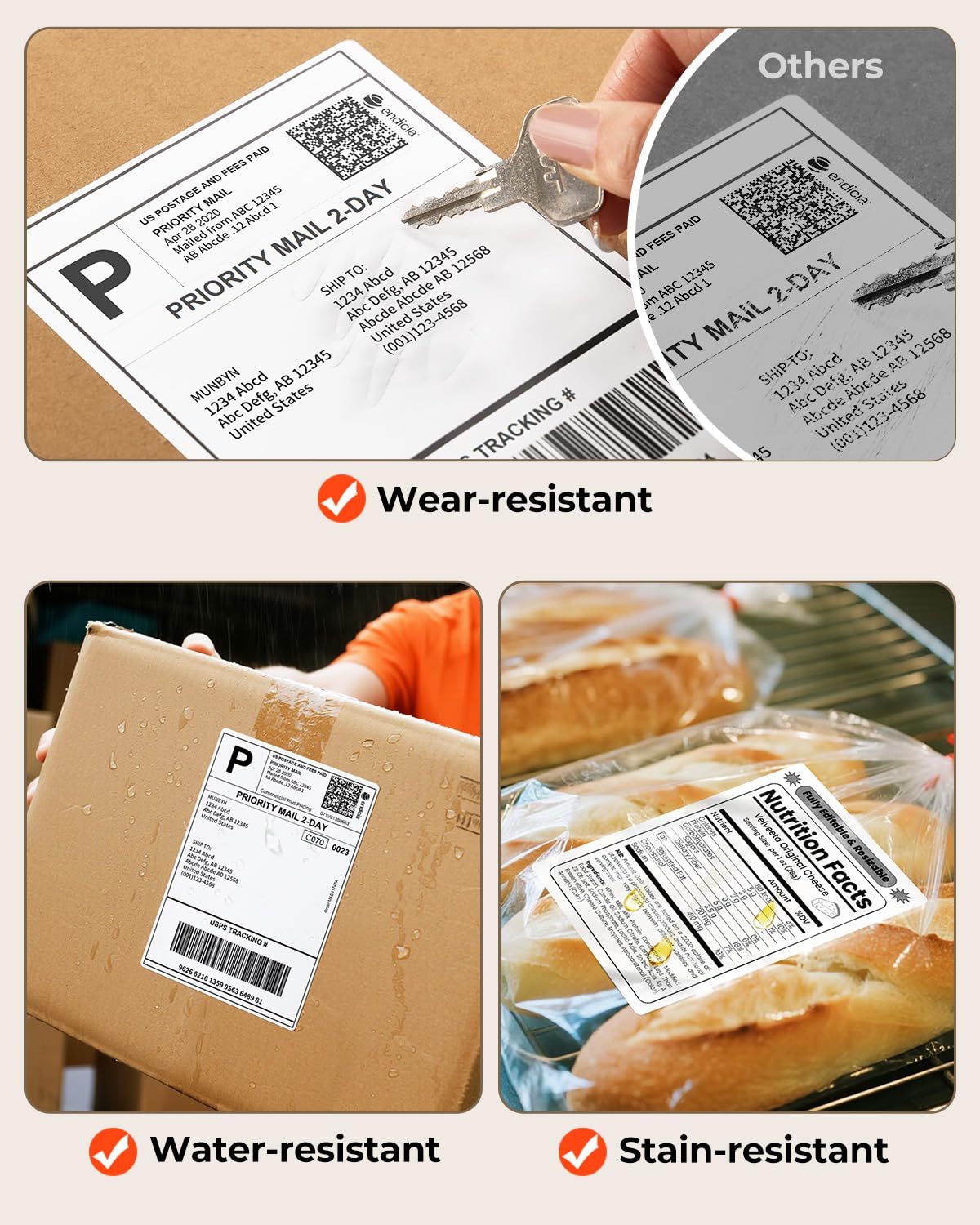 MUNBYN 4"x6" Direct Thermal Printer Label, Shipping Labels Compatible with Rollo, Jadens, Nelko, DYMO 4XL 1744907,1755120, 220 Sheets/Roll