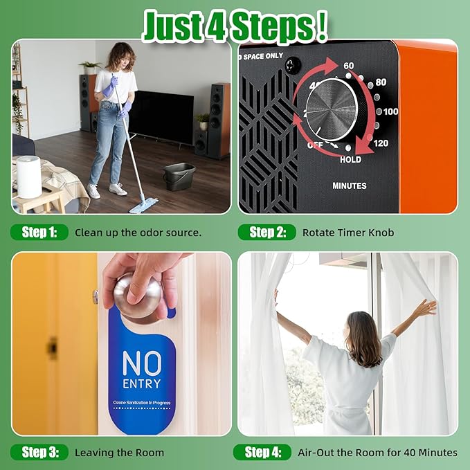 HHGM 168,000mg/h Dual-Fan Ozone Machine Generator High Capacity Ozone Odor Eliminator Odor Removal Air Purifier Ionizer & Deodorizer for Car, Home, Smoke, Pets, Industrial, Basement, Commercial