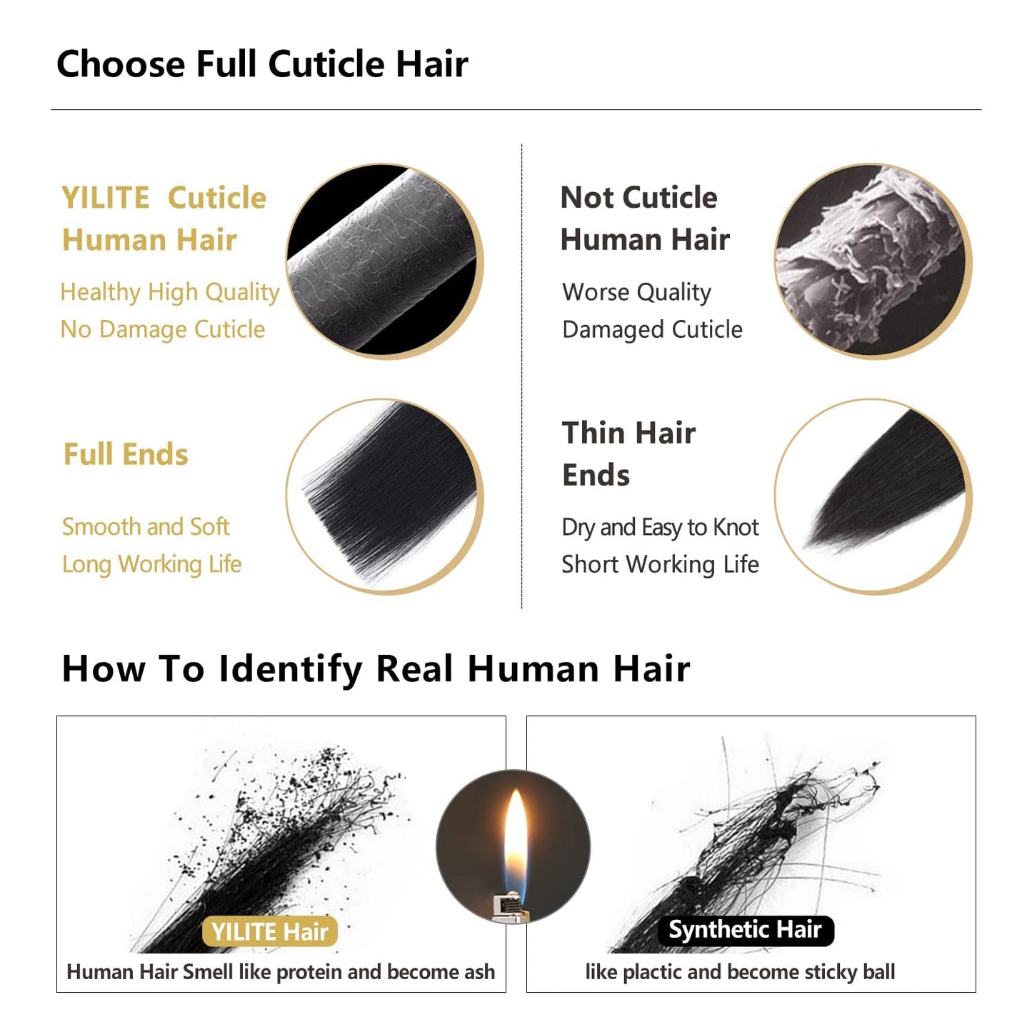 Yilite Clip in Hair Extensions - 20 Inch 120g 8pcs Real Human Hair Natural Silky Double Weft - Off Black