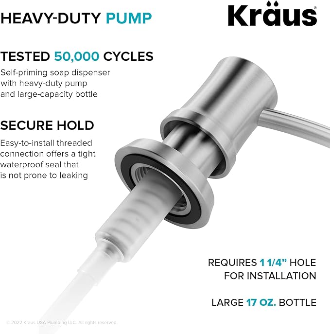 KRAUS Kitchen Soap and Lotion Dispenser in Spot-Free Black Stainless Steel, KSD-54SFSB