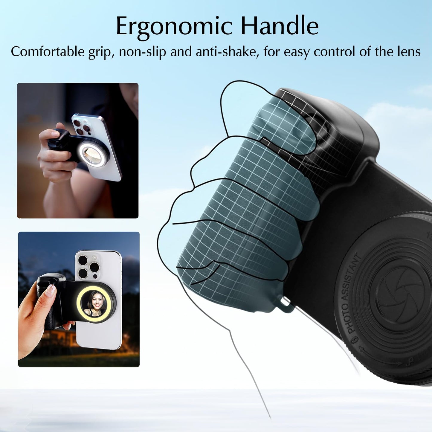 Magnetic Selfie Ring Light, Rechargeable Led Fill Light With A Mirror For Iphone, Wireless Bluetooth Remote Control For Video Vl