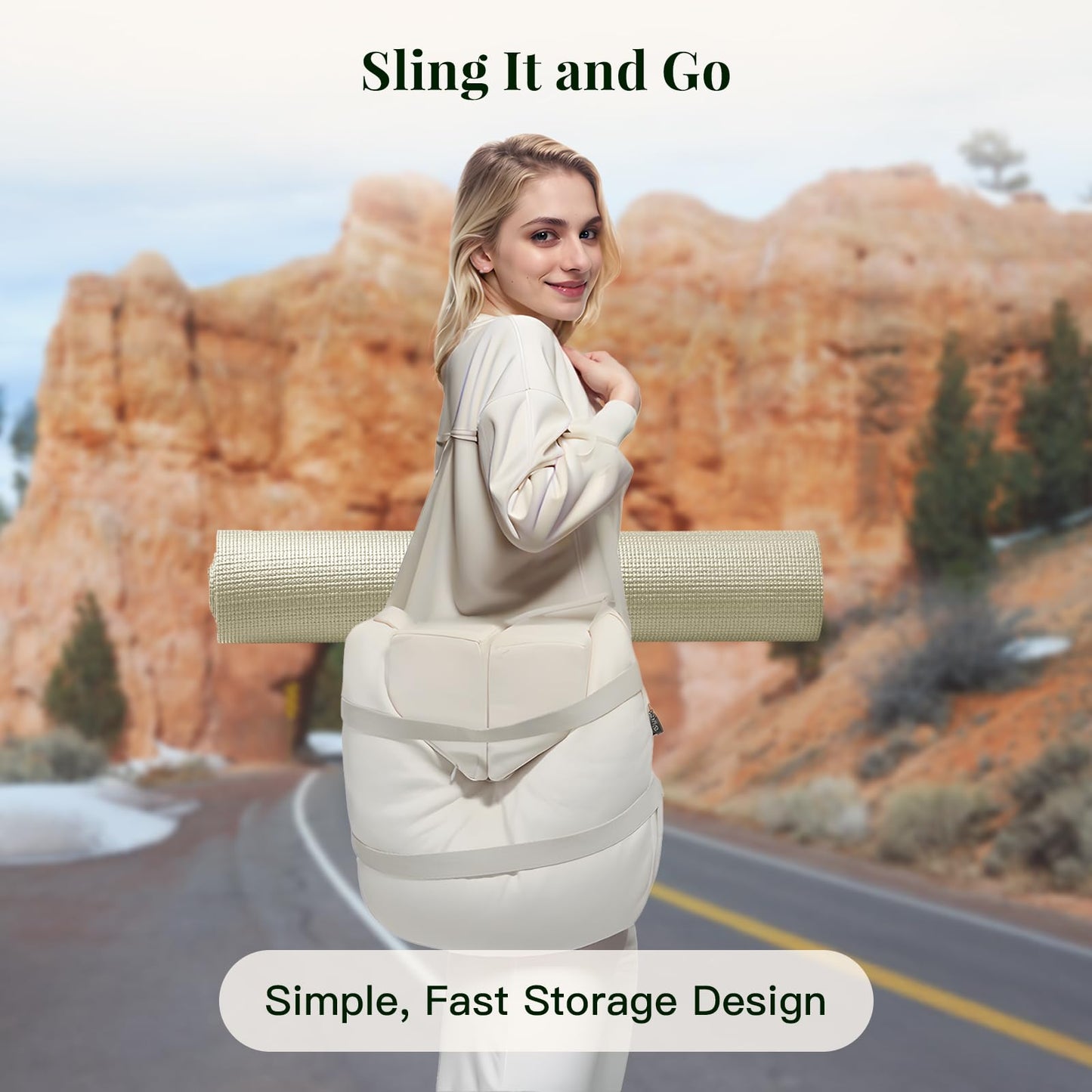 Syrinx Meditation Cushion Set – Zafu Yoga Floor Pillow with Knee Support Pads, Buckwheat Hull Filling, Carry Bag & Zabuton-Style Base