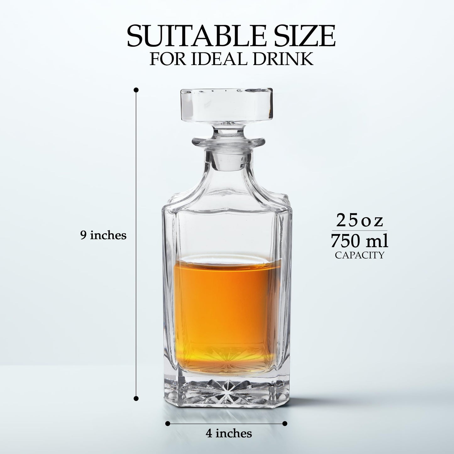 Rogue River Tactical Blank Square Whiskey Decanter With Glass Stopper Custom Gift Flag Men Dad Father's Day Perfect for Laser Engraving Etching