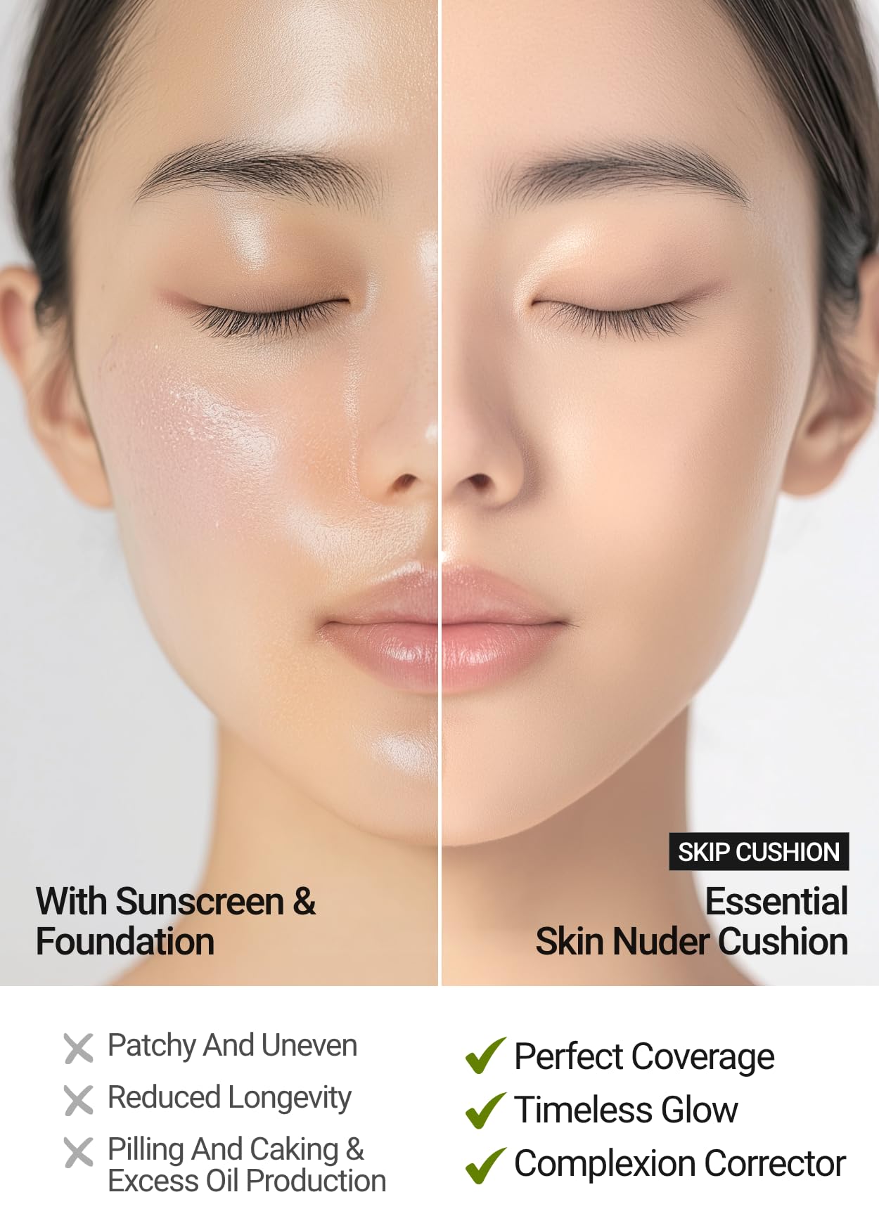 [JUNGSAEMMOOL OFFICIAL] Essential Skin Nuder Cushion (04 N Light) | Refill not Included | Natural Finish | SPF50 Broad Spectrum