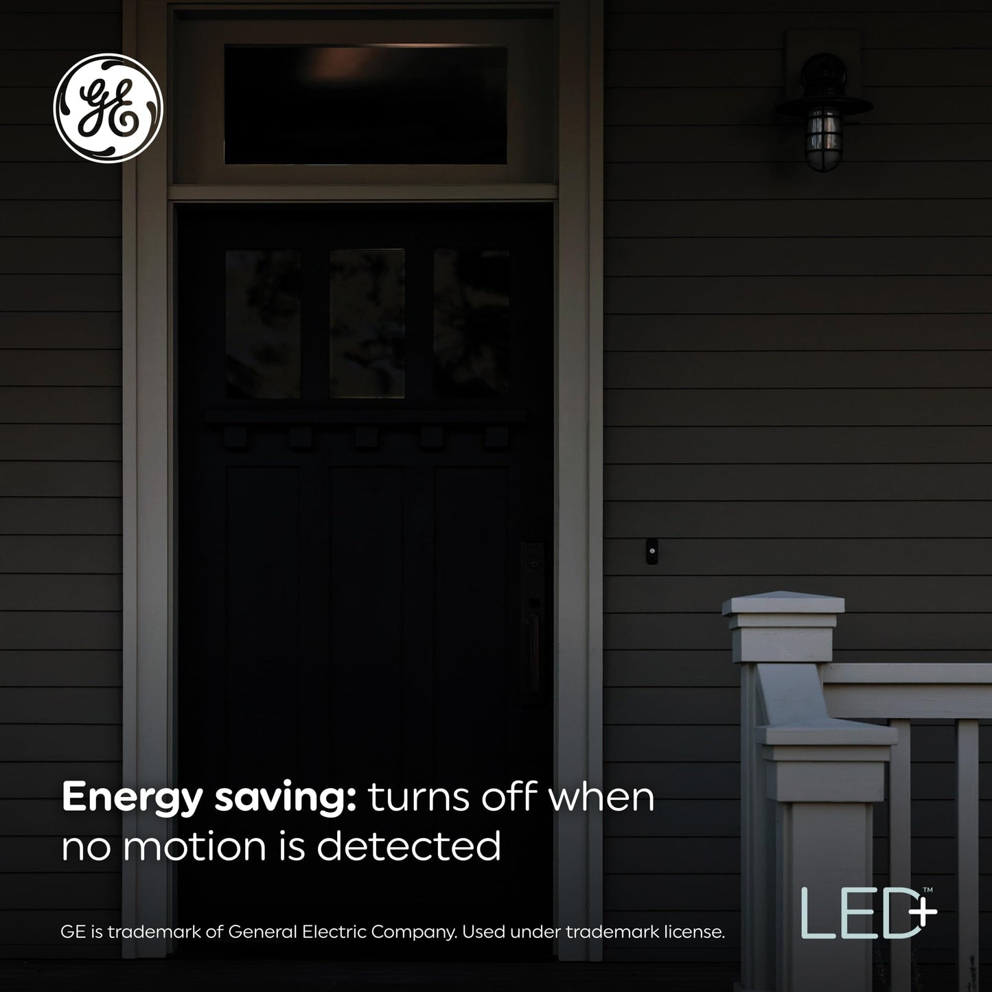 GE LED+ Motion Sensor LED Light Bulbs, 12W, Outdoor Security Lights, A21, Warm White (2 Pack)