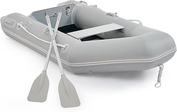 CO-Z 7.5ft Inflatable Dinghy Boat for 2 Adults, 660lb Capacity Heavy-Duty PVC Raft with Aluminum Floor & Oars, Motor Moun...