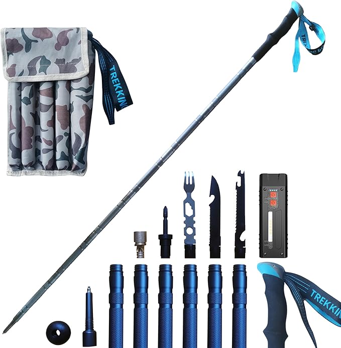 Versatile Trekking Pole with Accessories - Ideal for Hiking with Excellent Foam Grip Lightweight, Durable Tungsten Carbon ...