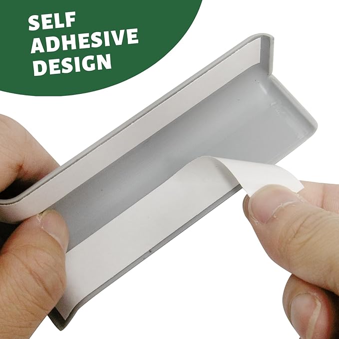 GAMZAU Baseboard Corner Blocks 4inch Height, Self Adhesive 3 Inside + 3 Outside Corners-Connector Between The Cove Base Wall Base Rubber Moulding Trim, Perfect Match for Our S100 Baseboard(Gray)