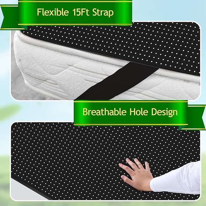 Grounding Mat for Bed Grounding Pad for Better Sleep Energy Wellness Grounding Bed Mat Carbon Fiber and PU with Grounding Cord 54"x78"