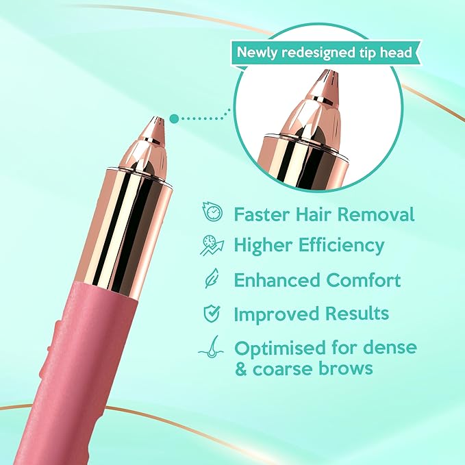 2 in 1 Eyebrow and Facial Hair Remover for Women Painless Electric Razor Epilator Trimmer Shaver with 18K Gold-Plated, USB Rechargeable, 360° LED for Flawless Eyebrow and Face Hair Removal