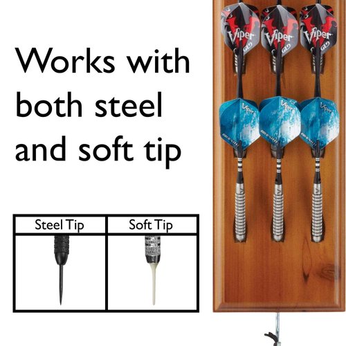 Viper Hideaway Cabinet & Steel-Tip Dartboard Ready-to-Play Bundle & Viper Dart Caddy Solid Wood Wall Mounted Dart Holder/Stand