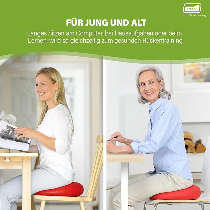 SISSEL SITFIT 14in Red | Active Sitting & Training | Strengthens Back & Pelvic Floor Muscles | Versatile Use: Legs & Veins | Adjustable Pressure | Includes Exercise Poster
