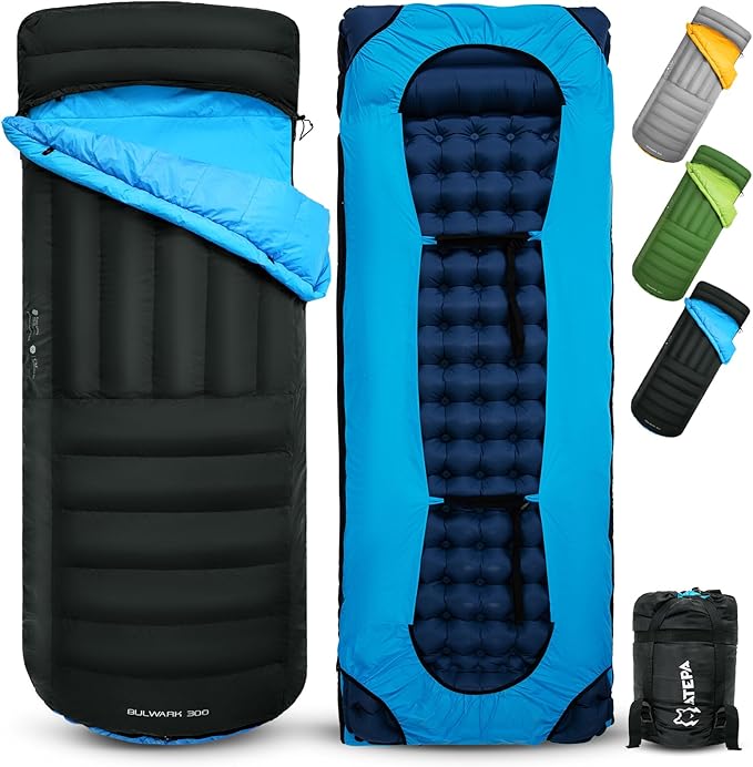 ATEPA Down Sleeping Bag for Adults, Recycled Ultralight 35°F 40°F 45°F 50°F 650FP / 700FP 3 Season Compact Sleeping Bags w...