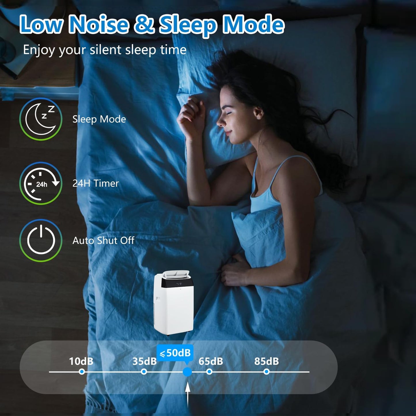 14,000 Btu Portable Air Conditioner Cools Up To 750 Sq.Ft, 3-In-1 Quiet Portable Ac Unit With Remote Control & Installation Kits