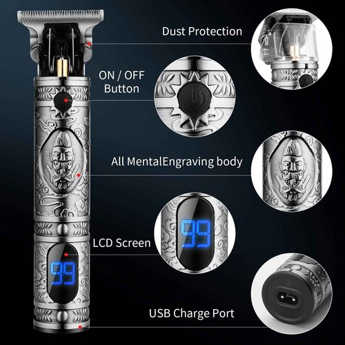 Suttik Professional Hair Clippers for Men Beard Trimmer Set, Cordless Barber Clippers for Hair Cutting Grooming Kit, Rechargeable, LCD Display,Gift for Men