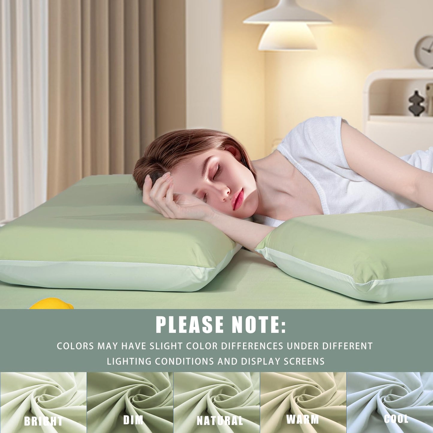 TELUS Cooling Body Pillow Case, Silky Soft Breathable Pillowcase with Envelope Close, Stay Cool All Night Pillow Cover for Hot Sleepers and Night Sweats, 20x54 Inch, Green