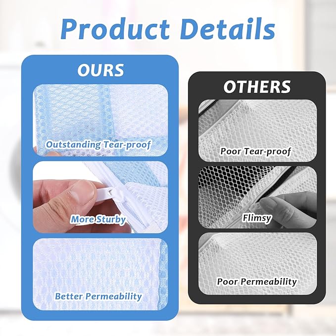2 PCS Small Laundry Pod Bag for Washing, Anti-Sticking Mesh Laundry Pods Container, Mini Laundrys Pod Anti-Sticking Bag for Travel, Storage(Blue, Pink)