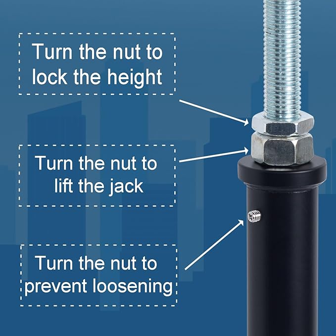 YXGJDP 4 Pack U-Shaped Floor Jack - Adjustable Steel Beam Support for 4x2, 4x4, 4x6 Joists Heavy Duty Screw Jack with U-Head Telepost & House Jack.15-19 Inch Adjustment Range.