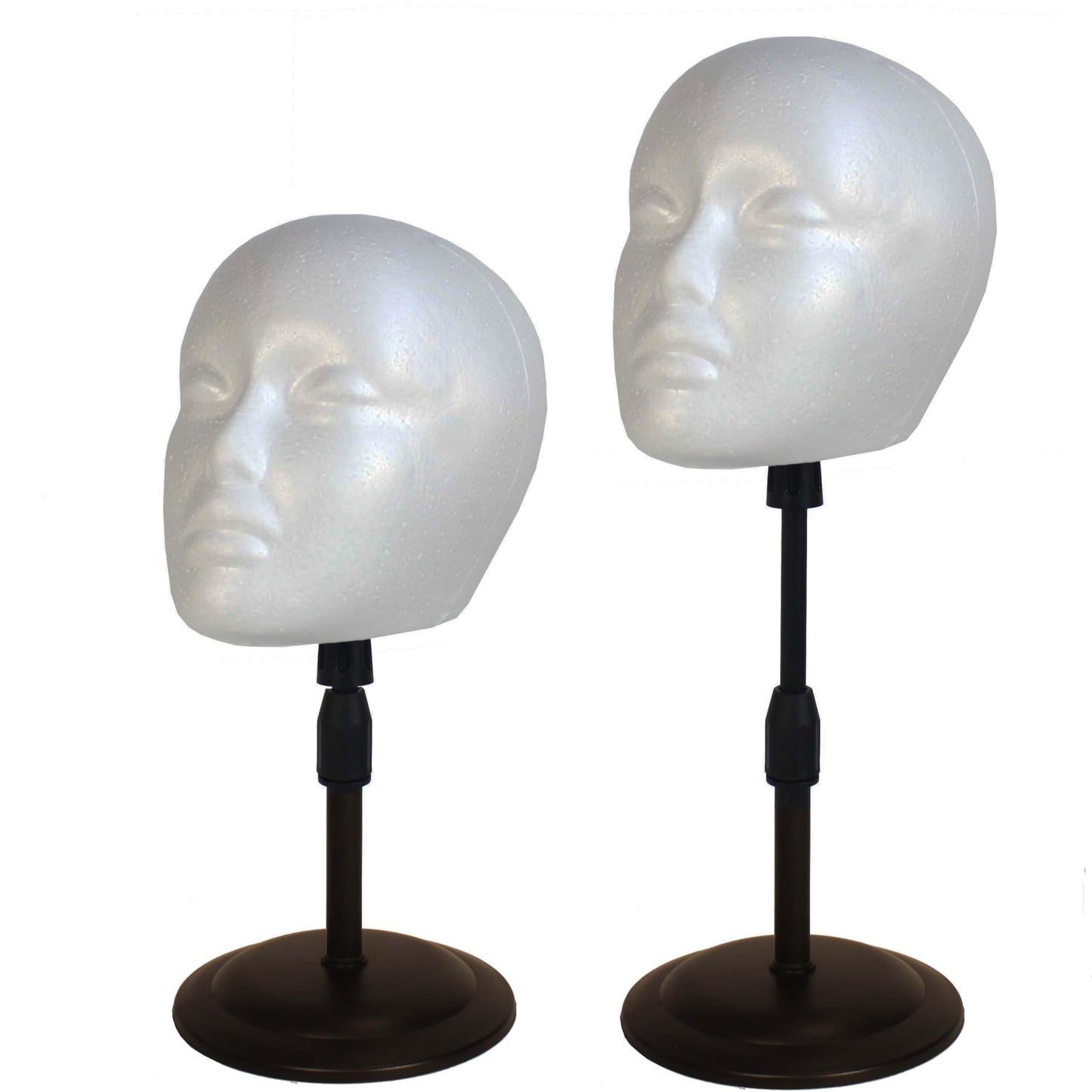 FASHION DO 2 PACKS Adjustable wig or hat styrofoam mannequin head holder stand (13   to 17   )
