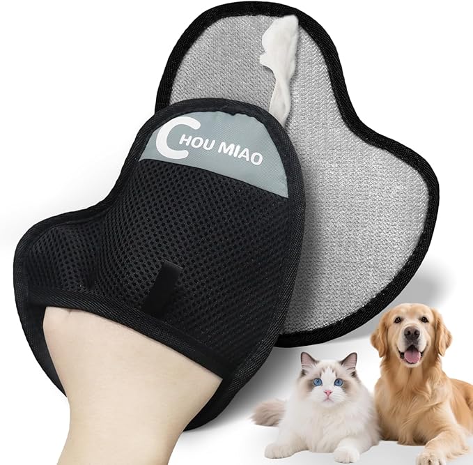 2Pcs Pet Hair Removal Glove for Cats & Dogs, Electrostatic Pet Hair Removal Gloves Reusable & Washable for Couch,Curtain, Clothing, Carpet, Car Seat
