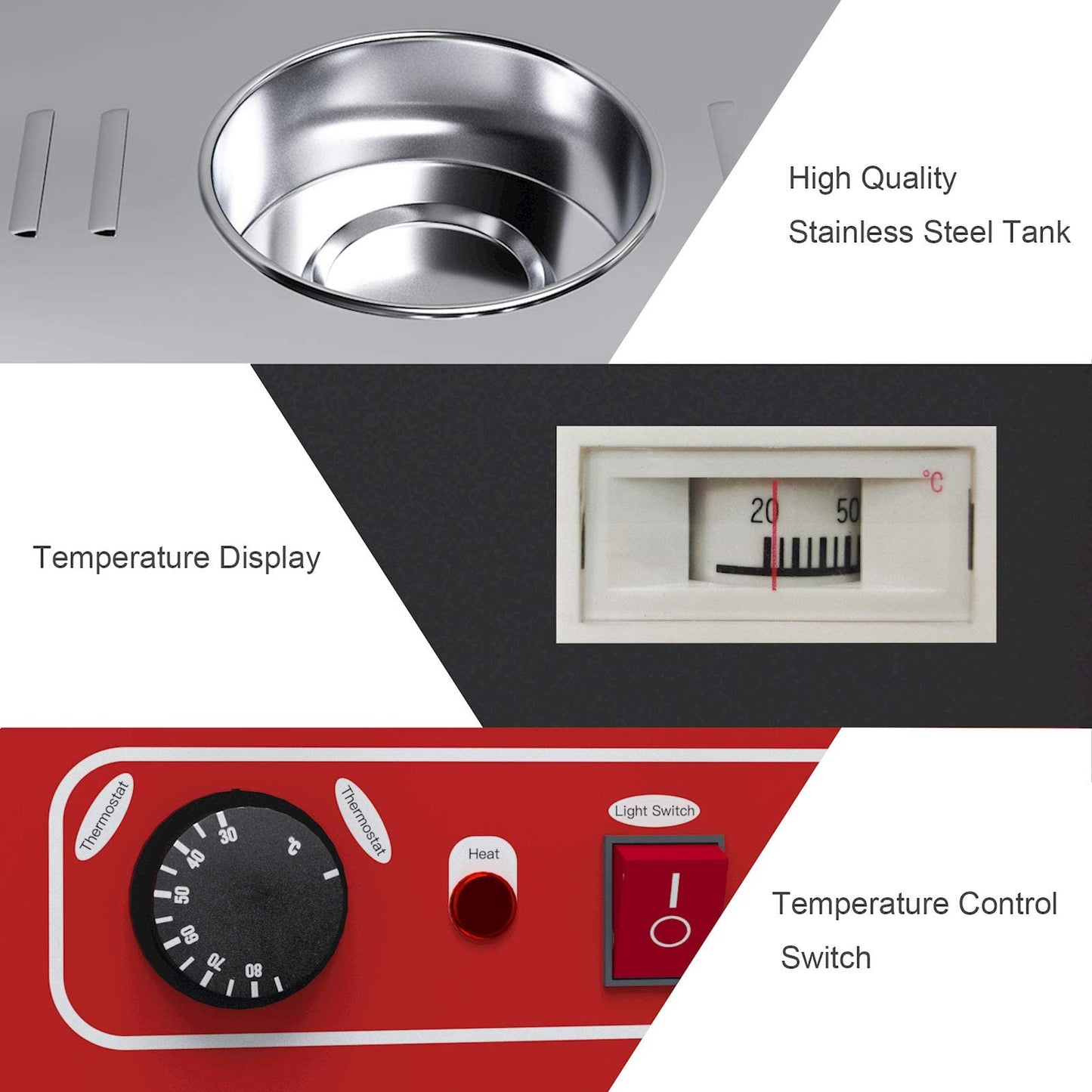 15" Commercial Food Warmer Countertop Pizza Warmers Display Pastry Patty Warmer Case for Buffet Restaurant Shop Heater Food Service L15'' x W19'' x H25''